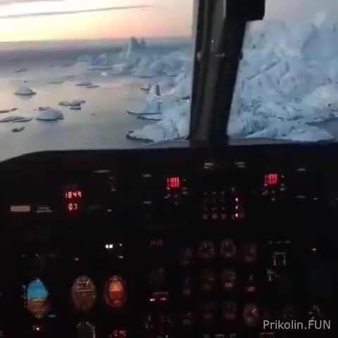 Вечерняя посадка в Гренландии